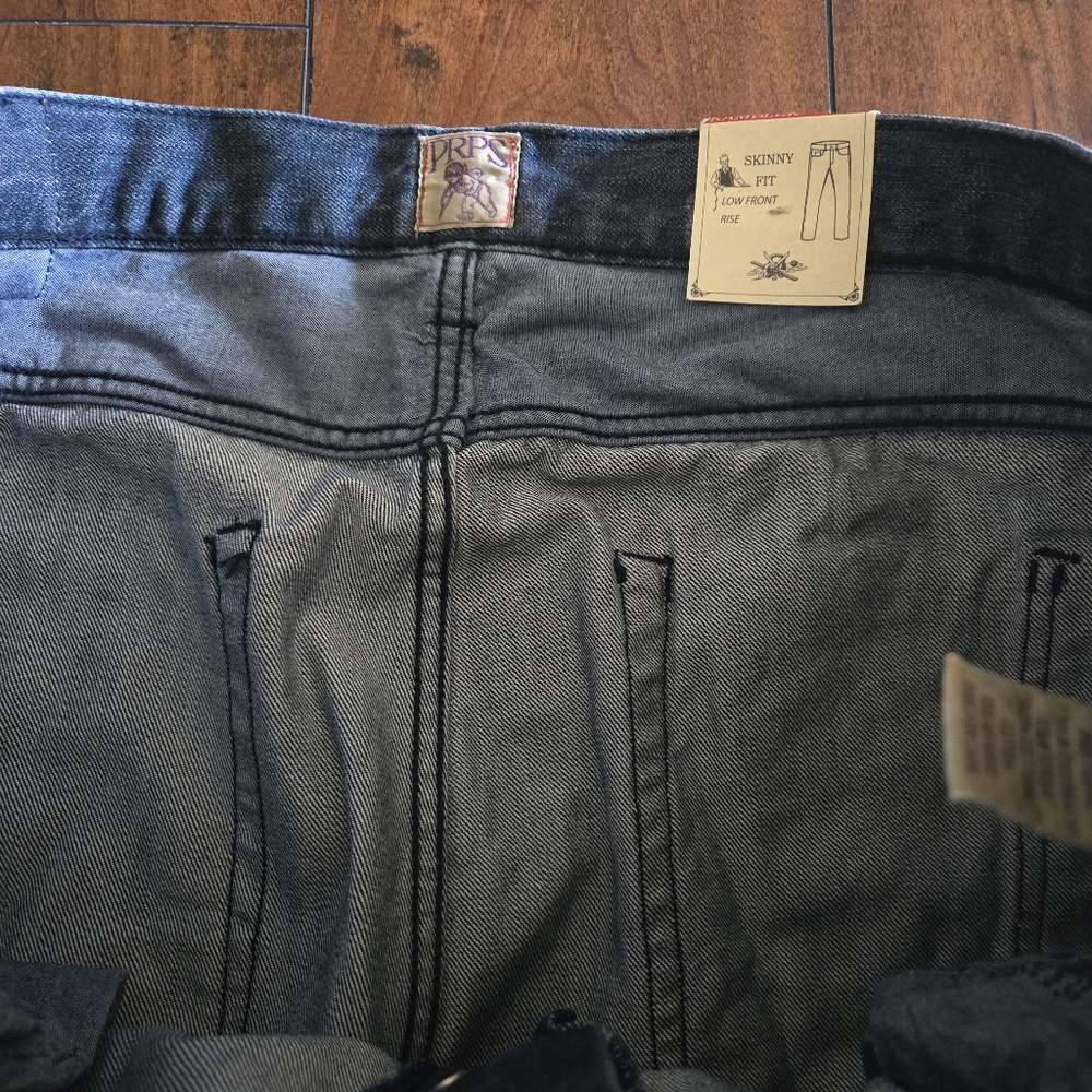 PRPS Rambler Skinny Fit Low Front Rise Button Fly Japanese Selvedge Jeans Sz 38 - Picture 8 of 16